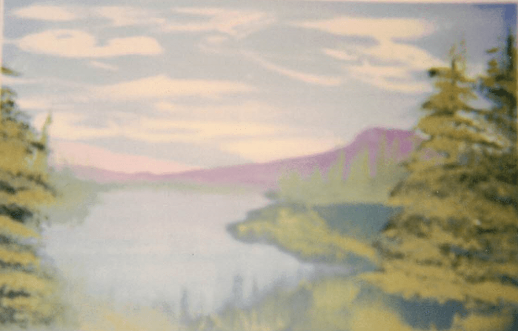 This is a brush and canvas painting the I did nearly 25 years ago and was scanned, but the original was given to a friend as a Christmas present.